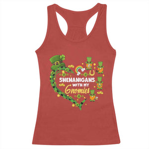 St Patrick's Day Racerback Tank Top Shenanigans With My Gnomies Shamrock Gnome TS09 Red Print Your Wear