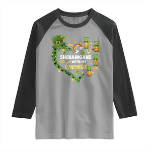 St Patrick's Day Raglan Shirt Shenanigans With My Gnomies Shamrock Gnome TS09 Sport Gray Black Print Your Wear