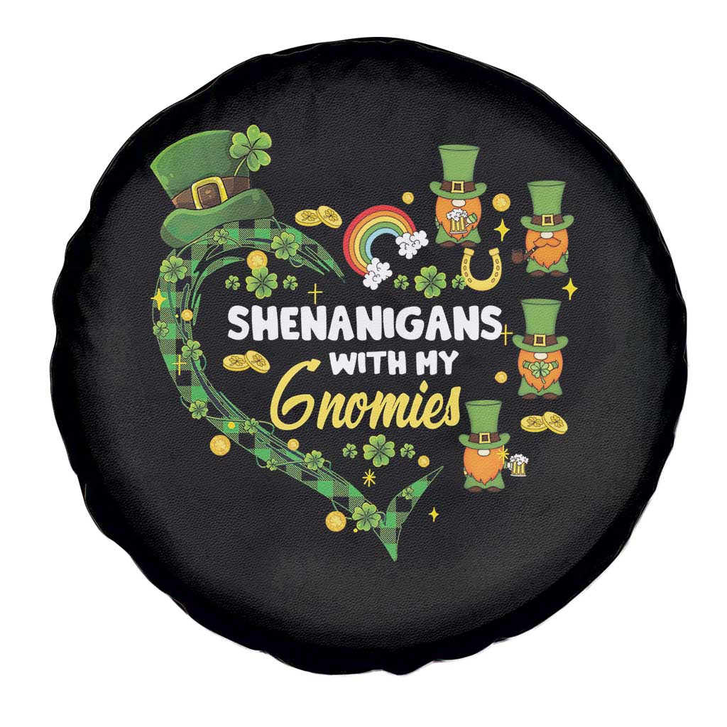 St Patrick's Day Spare Tire Cover Shenanigans With My Gnomies Shamrock Gnome TS09 Print Your Wear