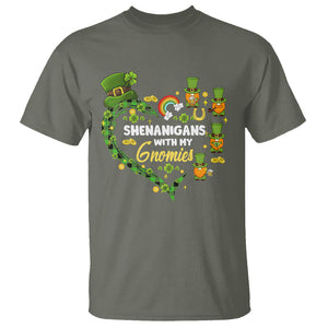 St. Patrick's Day T Shirt Shenanigans With My Gnomies Shamrock Gnome TS09 Military Green Printyourwear