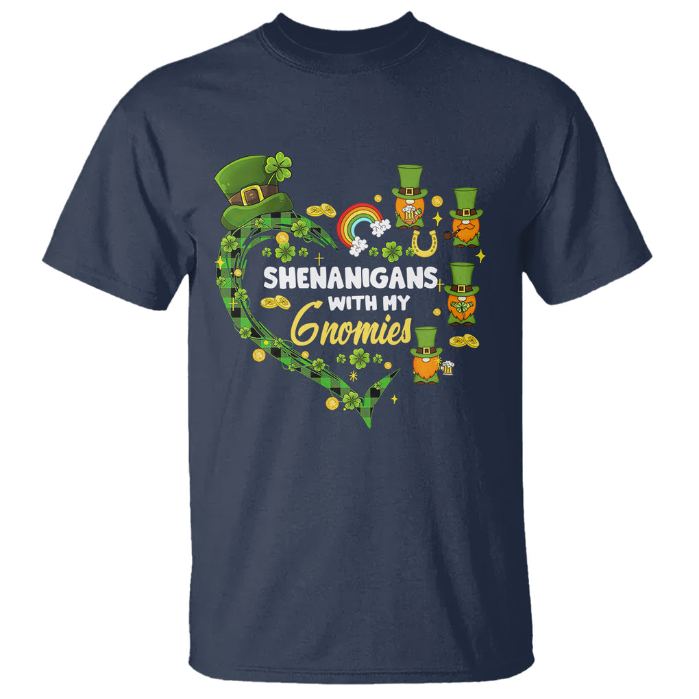 St. Patrick's Day T Shirt Shenanigans With My Gnomies Shamrock Gnome TS09 Navy Printyourwear
