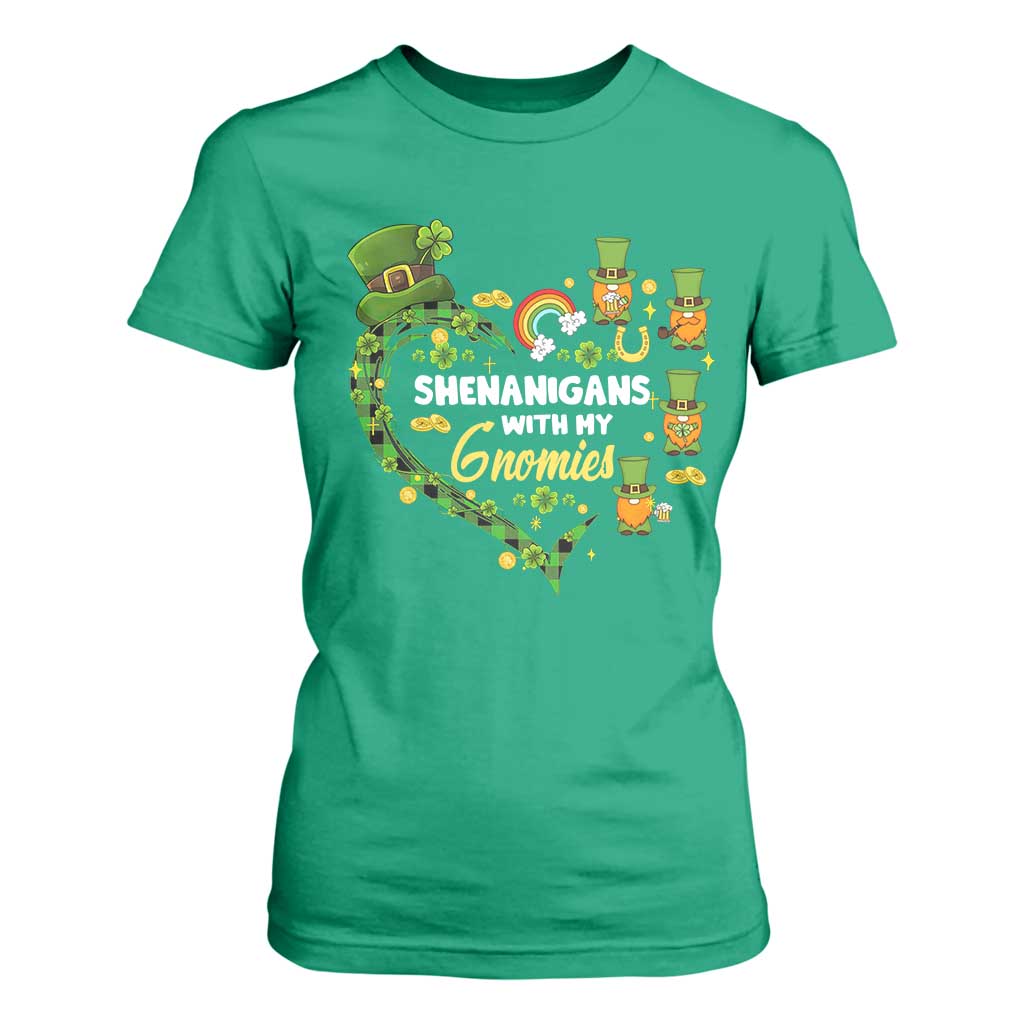 St Patrick's Day T Shirt For Women Shenanigans With My Gnomies Shamrock Gnome TS09 Irish Green Print Your Wear