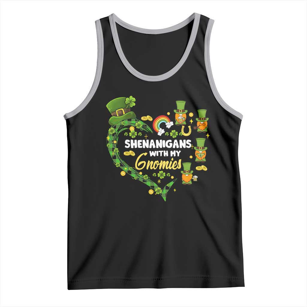 St Patrick's Day Tank Top Shenanigans With My Gnomies Shamrock Gnome TS09 Black Athletic Heather Print Your Wear