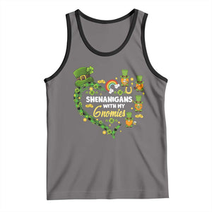 St Patrick's Day Tank Top Shenanigans With My Gnomies Shamrock Gnome TS09 Deep Heather Black Print Your Wear
