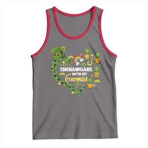 St Patrick's Day Tank Top Shenanigans With My Gnomies Shamrock Gnome TS09 Deep Heather Red Print Your Wear
