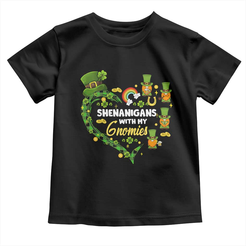St Patrick's Day Toddler T Shirt Shenanigans With My Gnomies Shamrock Gnome TS09 Black Print Your Wear