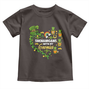 St Patrick's Day Toddler T Shirt Shenanigans With My Gnomies Shamrock Gnome TS09 Dark Chocolate Print Your Wear
