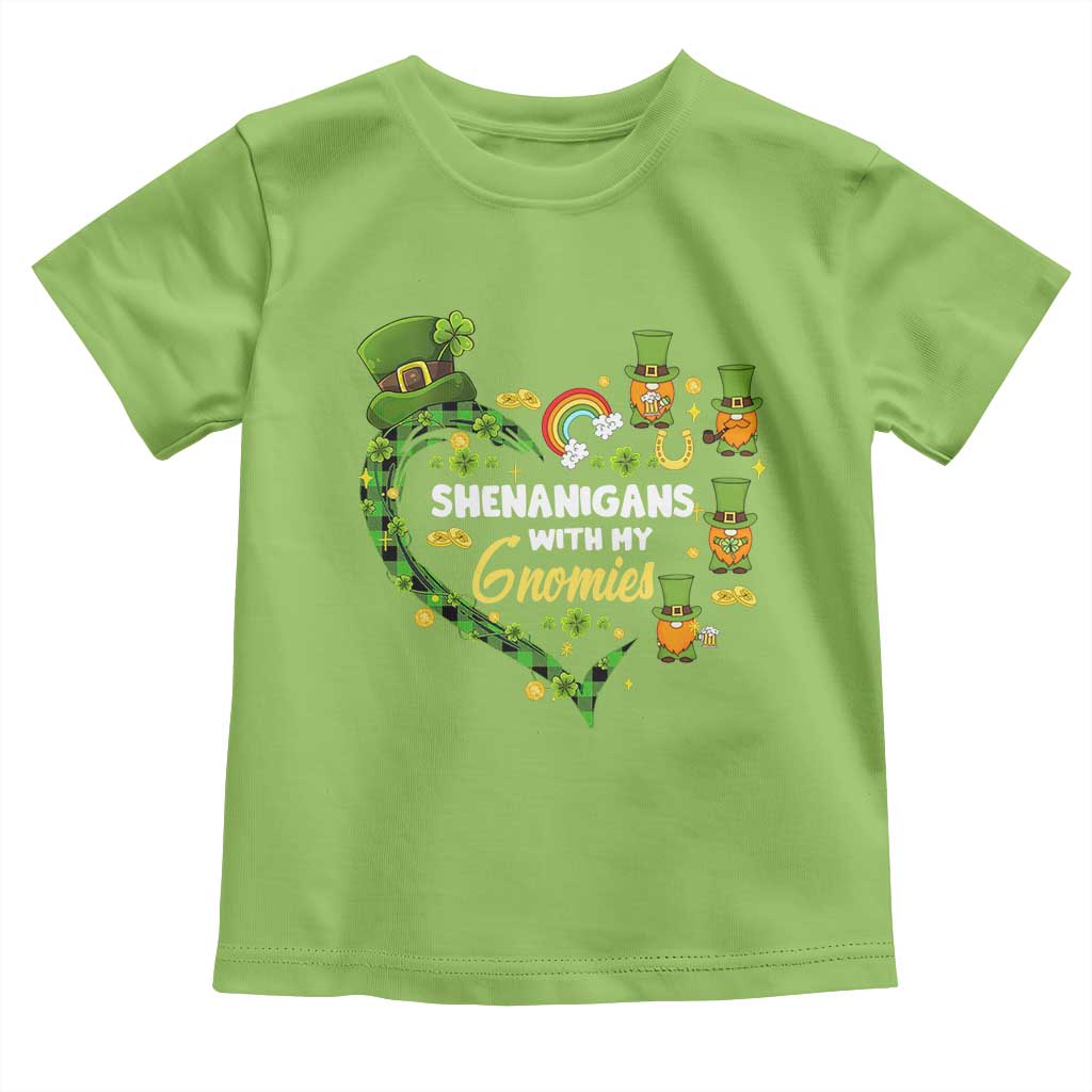 St Patrick's Day Toddler T Shirt Shenanigans With My Gnomies Shamrock Gnome TS09 Lime Print Your Wear