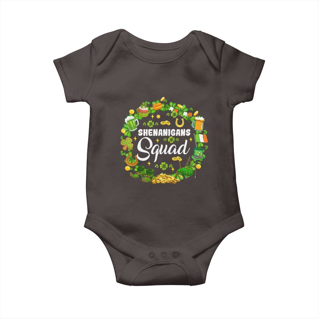 Funny St Patrick's Day Baby Onesie Shenanigans Squad Matching Group TS09 Dark Chocolate Print Your Wear