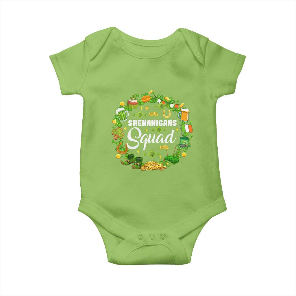 Funny St Patrick's Day Baby Onesie Shenanigans Squad Matching Group TS09 Lime Print Your Wear
