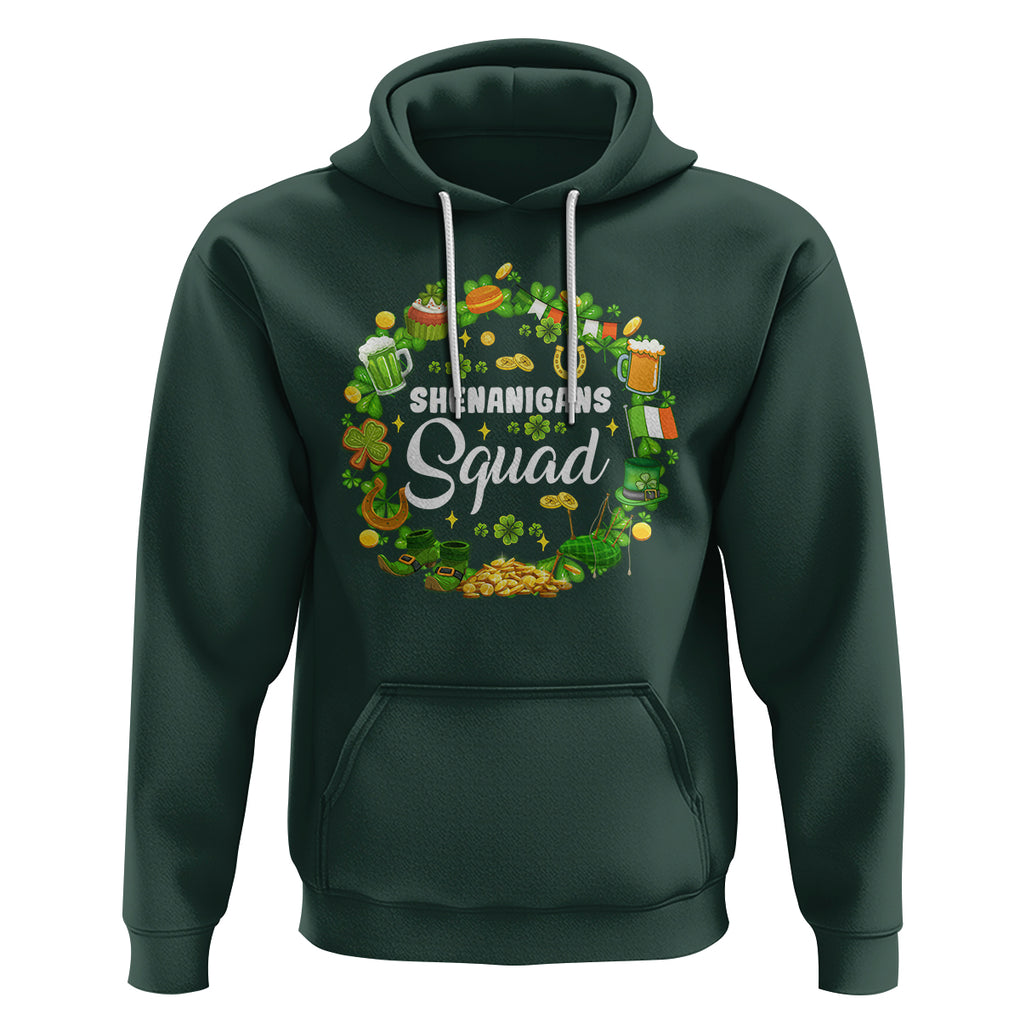 St. Patrick's Day Hoodie Shenanigans Squad Funny Matching Group TS09 Dark Forest Green Printyourwear