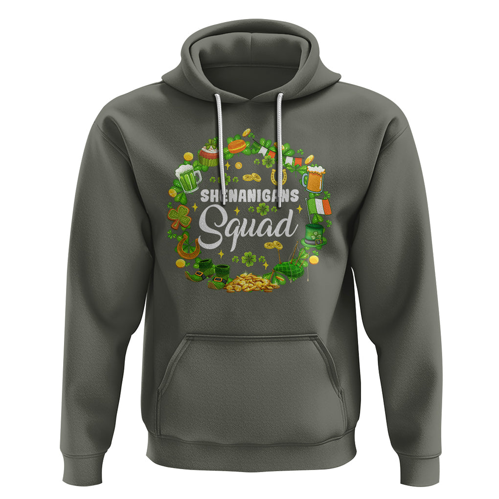 St. Patrick's Day Hoodie Shenanigans Squad Funny Matching Group TS09 Military Green Printyourwear