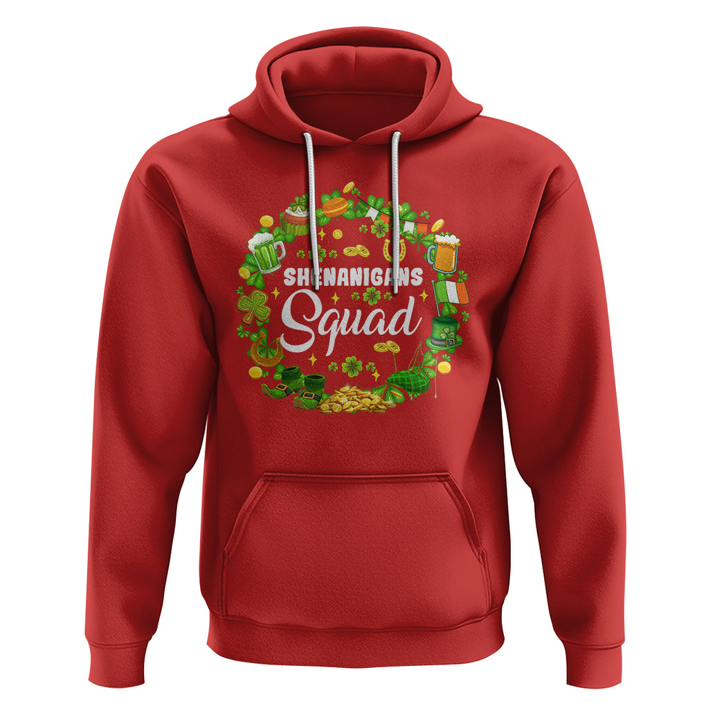 St. Patrick's Day Hoodie Shenanigans Squad Funny Matching Group TS09 Red Printyourwear