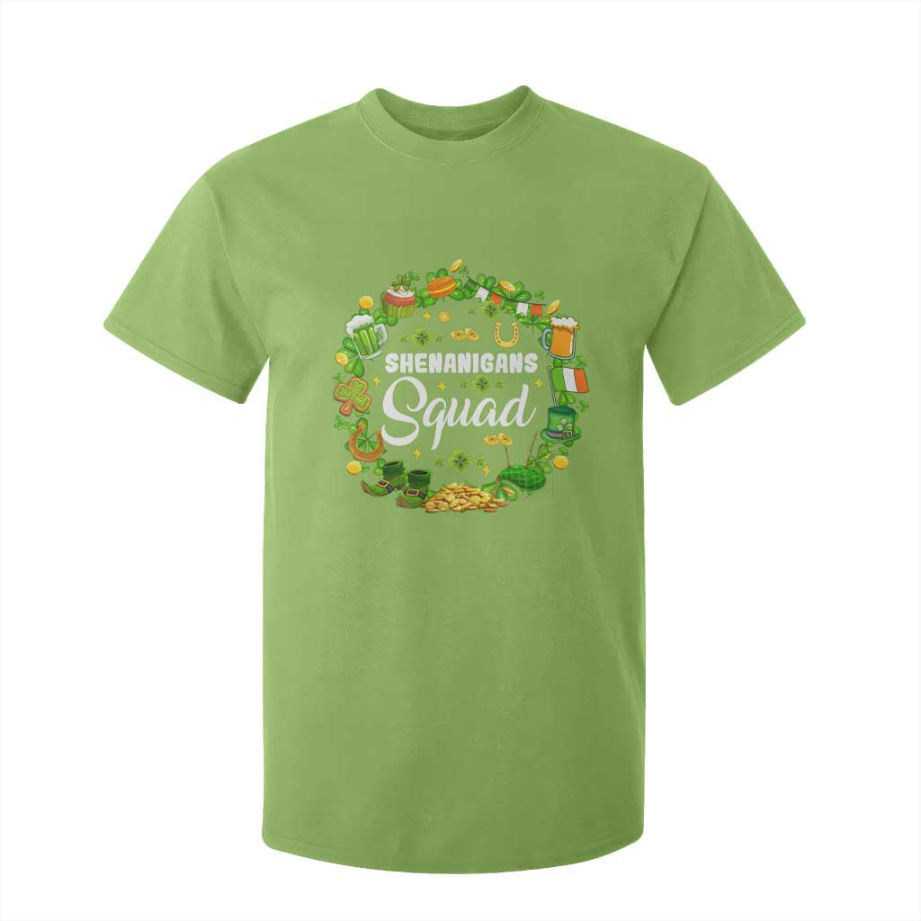 Funny St Patrick's Day T Shirt For Kid Shenanigans Squad Matching Group TS09 Lime Print Your Wear