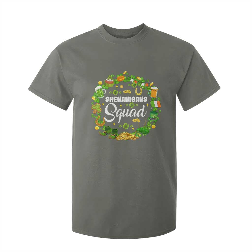 Funny St Patrick's Day T Shirt For Kid Shenanigans Squad Matching Group TS09 Military Green Print Your Wear