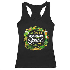 Funny St Patrick's Day Racerback Tank Top Shenanigans Squad Matching Group TS09 Black Print Your Wear