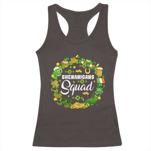 Funny St Patrick's Day Racerback Tank Top Shenanigans Squad Matching Group TS09 Dark Chocolate Print Your Wear