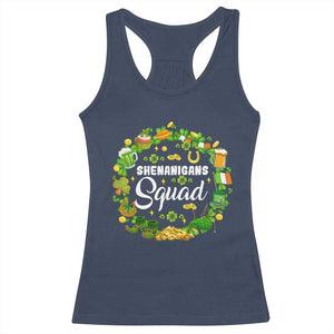 Funny St Patrick's Day Racerback Tank Top Shenanigans Squad Matching Group TS09 Navy Print Your Wear