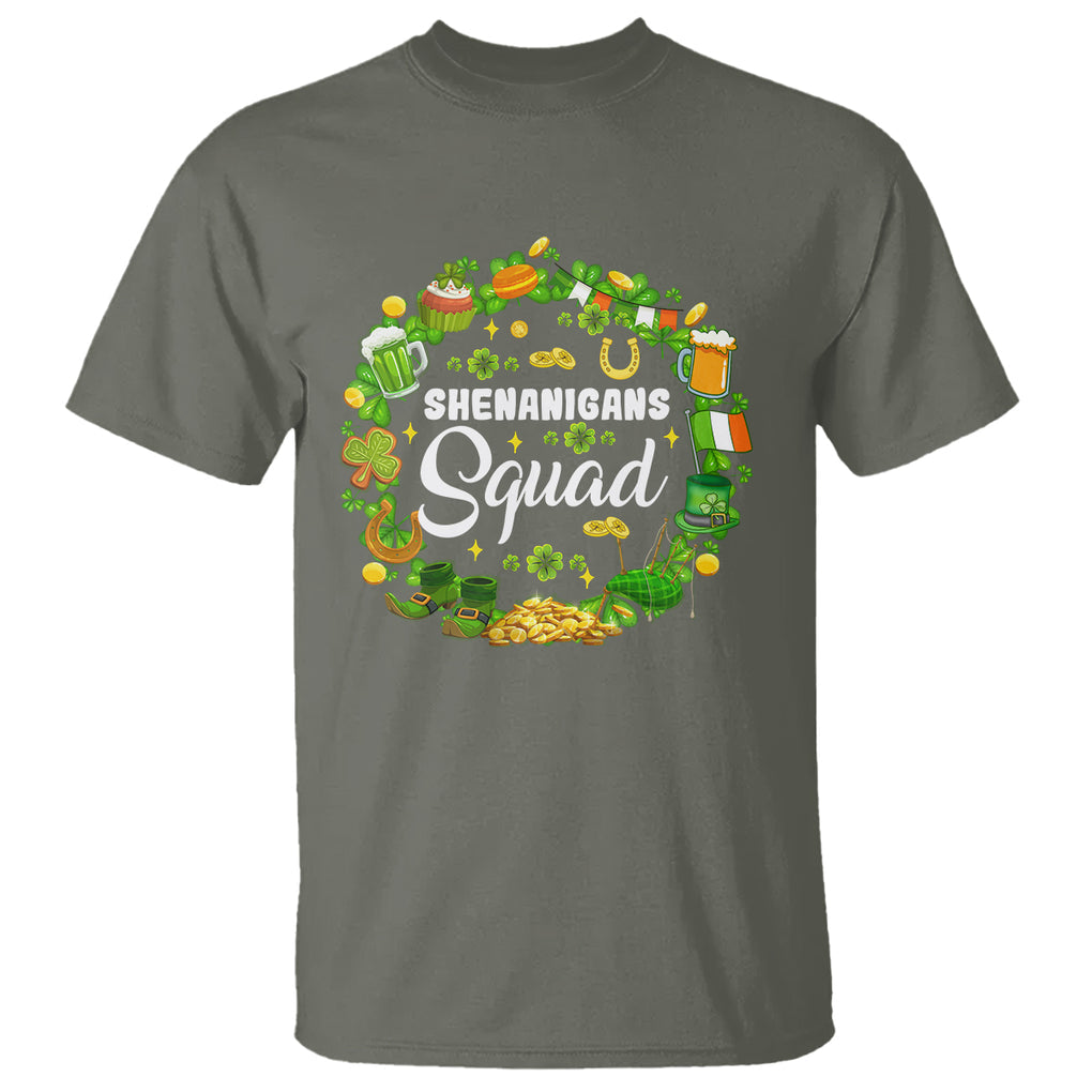 St. Patrick's Day T Shirt Shenanigans Squad Funny Matching Group TS09 Military Green Printyourwear