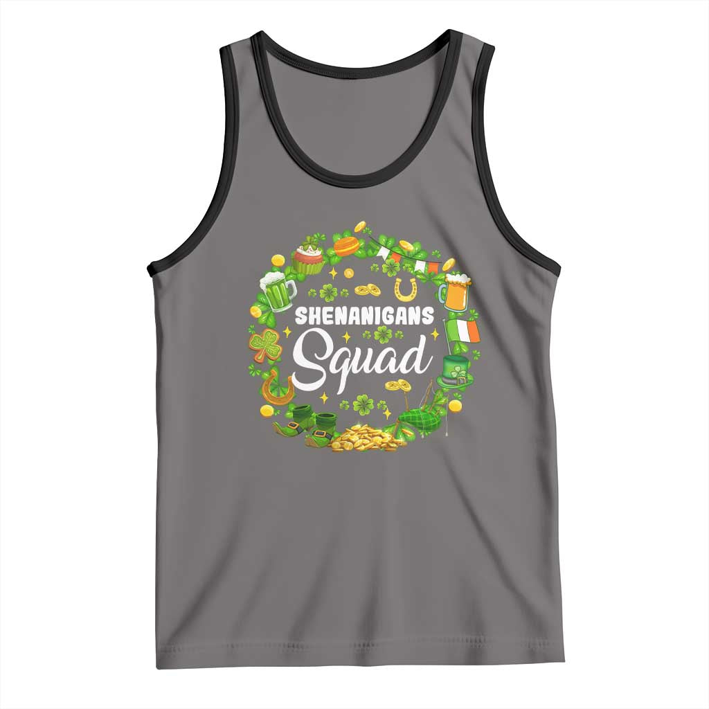 Funny St Patrick's Day Tank Top Shenanigans Squad Matching Group TS09 Deep Heather Black Print Your Wear