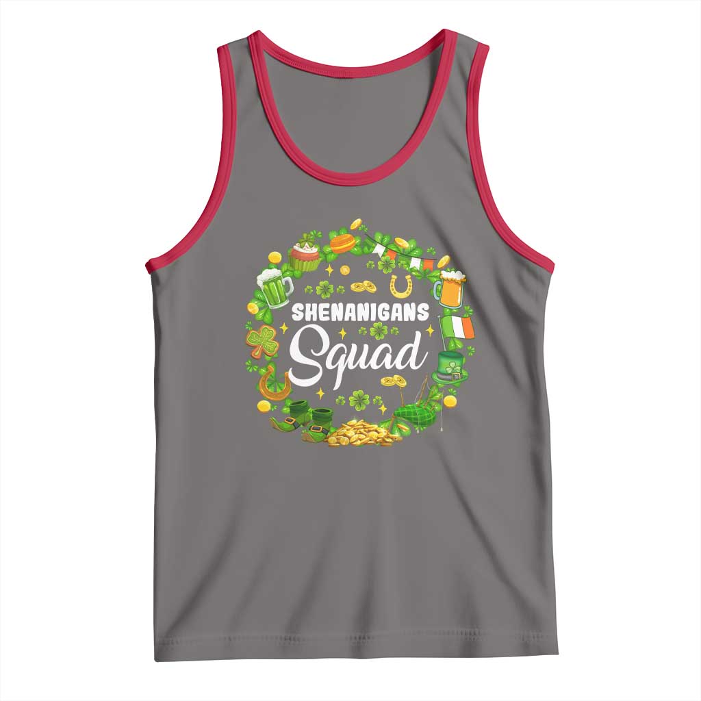 Funny St Patrick's Day Tank Top Shenanigans Squad Matching Group TS09 Deep Heather Red Print Your Wear
