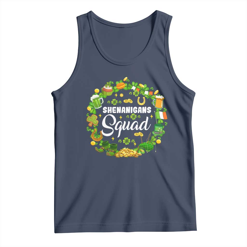 Funny St Patrick's Day Tank Top Shenanigans Squad Matching Group TS09 Navy Print Your Wear