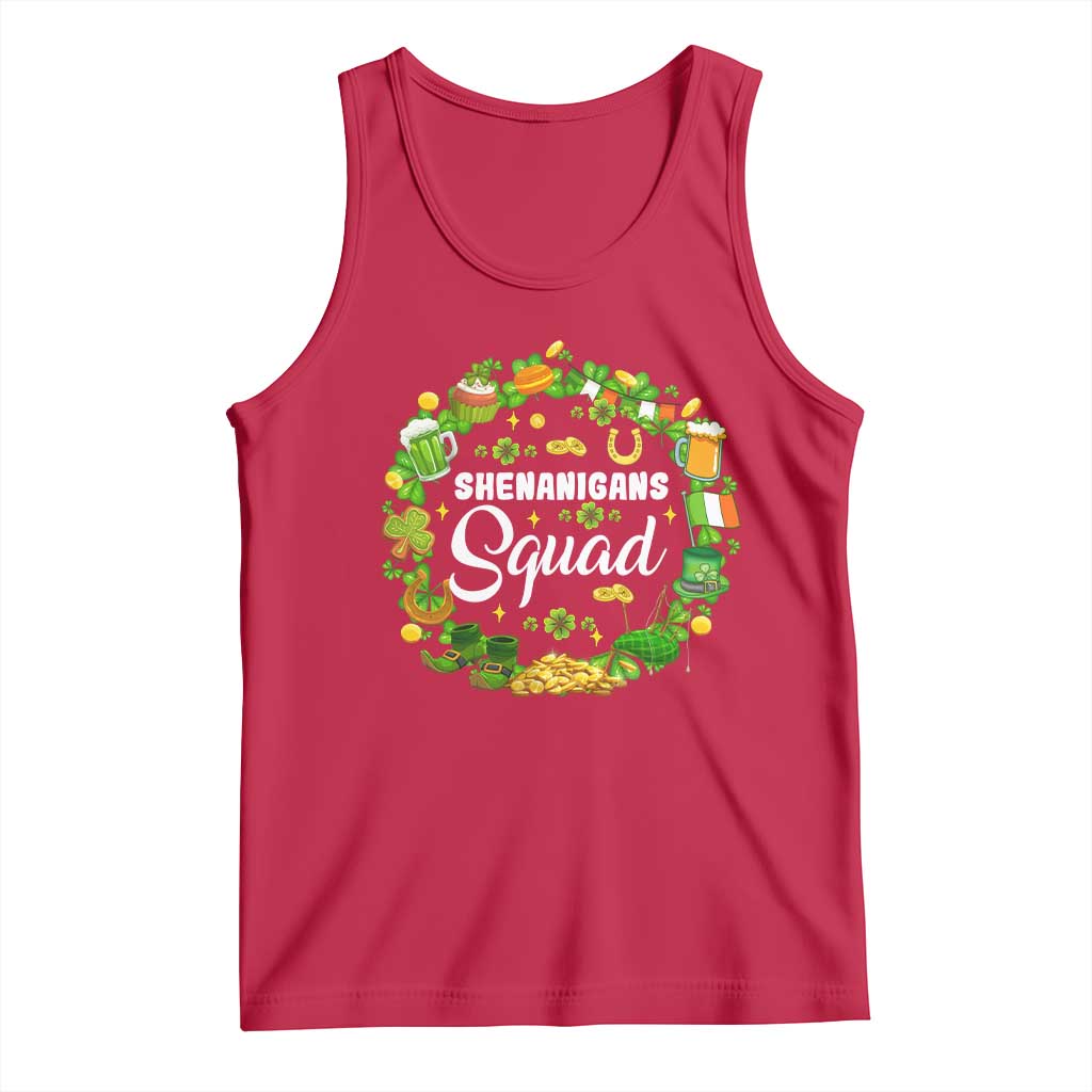 Funny St Patrick's Day Tank Top Shenanigans Squad Matching Group TS09 Red Print Your Wear