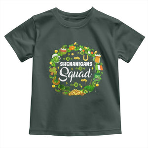 Funny St Patrick's Day Toddler T Shirt Shenanigans Squad Matching Group TS09 Dark Forest Green Print Your Wear
