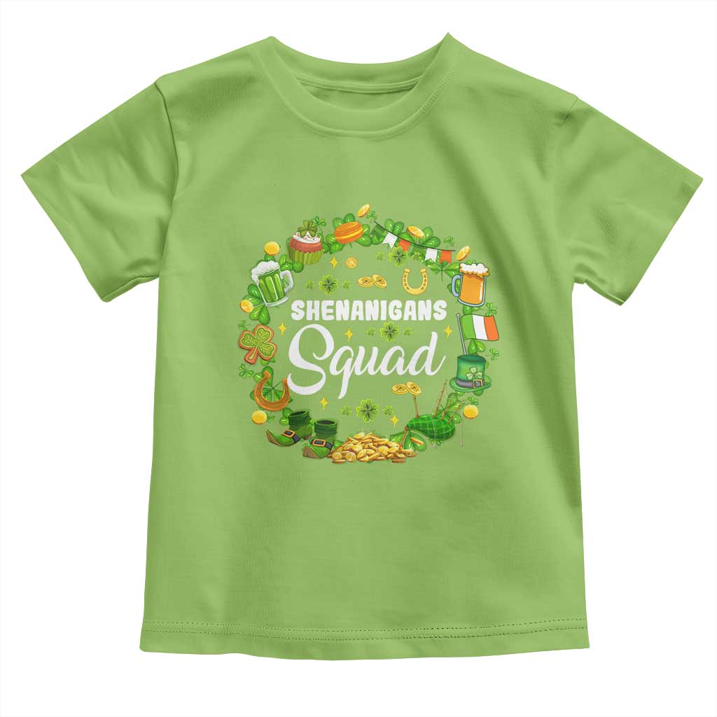 Funny St Patrick's Day Toddler T Shirt Shenanigans Squad Matching Group TS09 Lime Print Your Wear