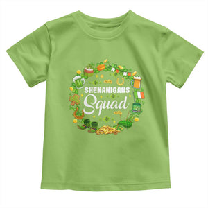 Funny St Patrick's Day Toddler T Shirt Shenanigans Squad Matching Group TS09 Lime Print Your Wear