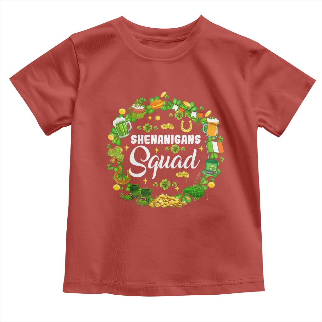 Funny St Patrick's Day Toddler T Shirt Shenanigans Squad Matching Group TS09 Red Print Your Wear
