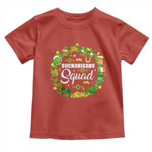 Funny St Patrick's Day Toddler T Shirt Shenanigans Squad Matching Group TS09 Red Print Your Wear