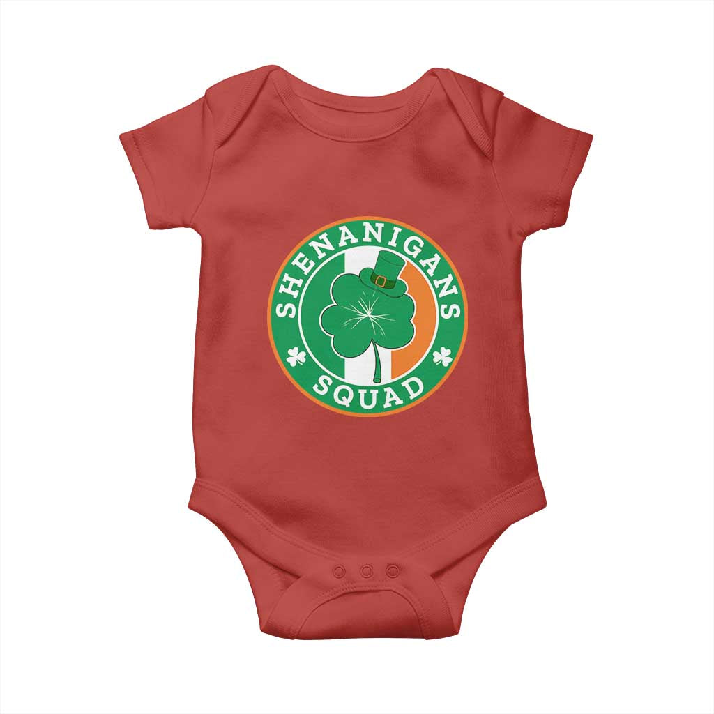 St Patrick's Day Baby Onesie Shenanigans Squad Funny Matching Group TS09 Red Print Your Wear