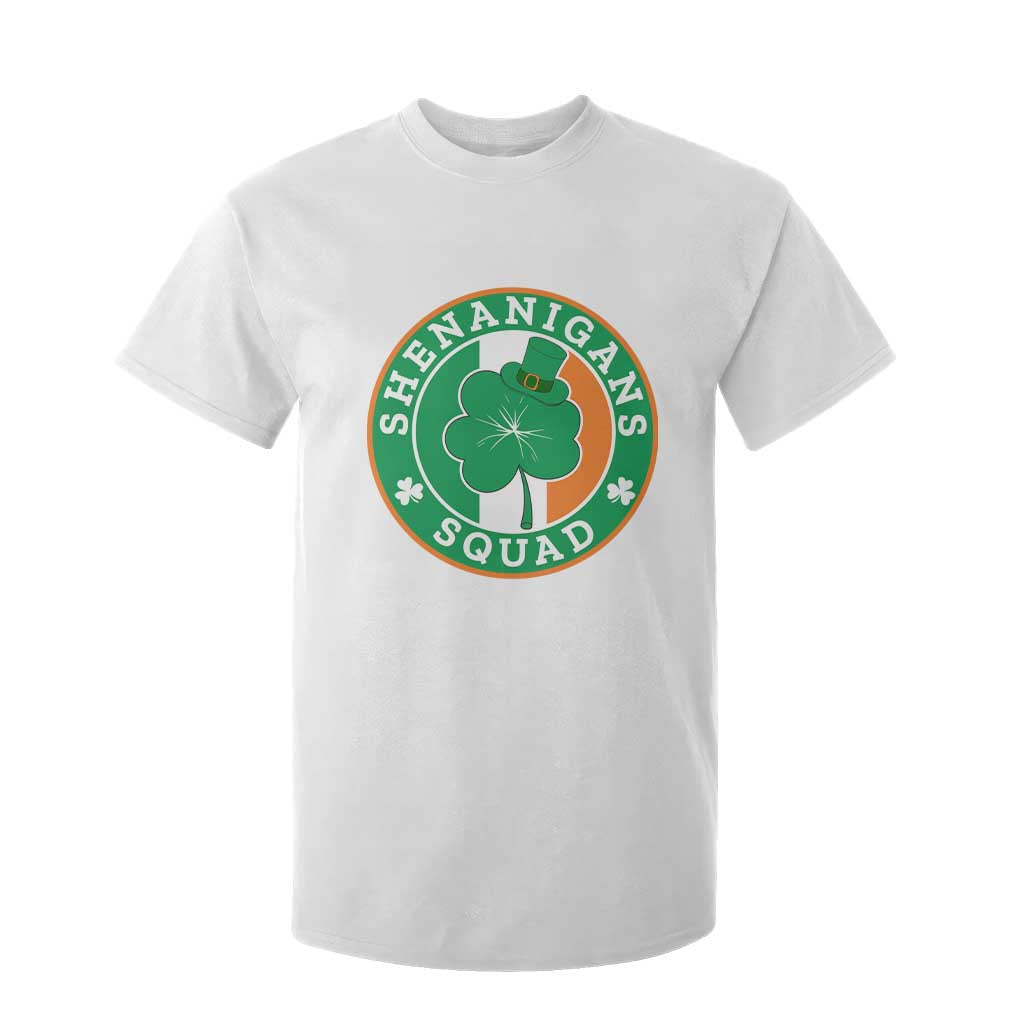 St Patrick's Day T Shirt For Kid Shenanigans Squad Funny Matching Group TS09 White Print Your Wear