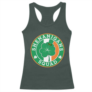 St Patrick's Day Racerback Tank Top Shenanigans Squad Funny Matching Group TS09 Dark Forest Green Print Your Wear