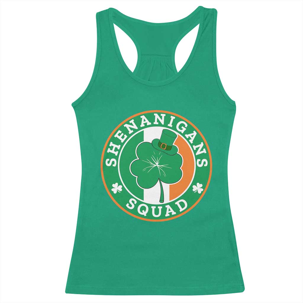 St Patrick's Day Racerback Tank Top Shenanigans Squad Funny Matching Group TS09 Irish Green Print Your Wear