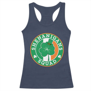 St Patrick's Day Racerback Tank Top Shenanigans Squad Funny Matching Group TS09 Navy Print Your Wear
