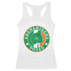 St Patrick's Day Racerback Tank Top Shenanigans Squad Funny Matching Group TS09 White Print Your Wear