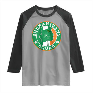 St Patrick's Day Raglan Shirt Shenanigans Squad Funny Matching Group TS09 Sport Gray Black Print Your Wear