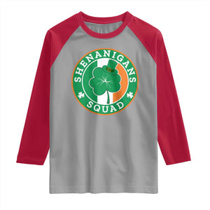 St Patrick's Day Raglan Shirt Shenanigans Squad Funny Matching Group TS09 Sport Gray Red Print Your Wear