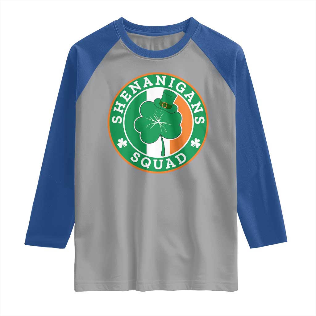 St Patrick's Day Raglan Shirt Shenanigans Squad Funny Matching Group TS09 Sport Gray Royal Print Your Wear