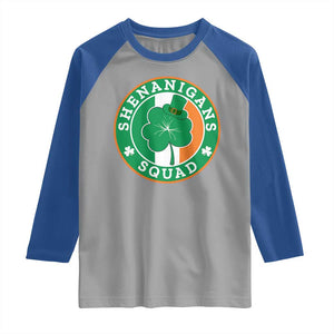 St Patrick's Day Raglan Shirt Shenanigans Squad Funny Matching Group TS09 Sport Gray Royal Print Your Wear