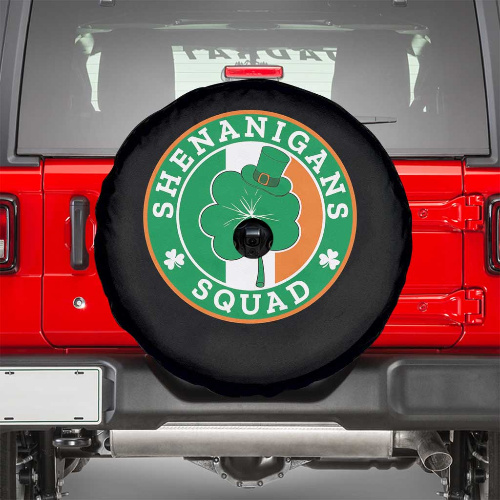 St Patrick's Day Spare Tire Cover Shenanigans Squad Funny Matching Group TS09 Black Print Your Wear