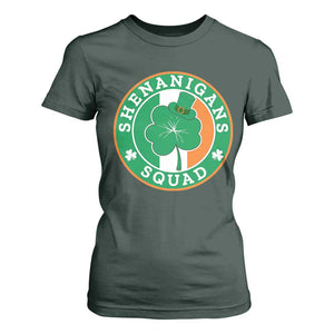 St Patrick's Day T Shirt For Women Shenanigans Squad Funny Matching Group TS09 Dark Forest Green Print Your Wear