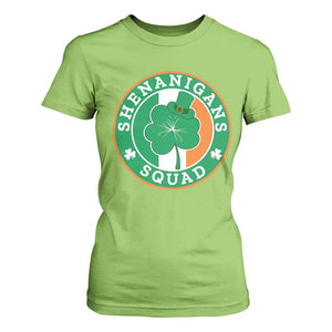 St Patrick's Day T Shirt For Women Shenanigans Squad Funny Matching Group TS09 Lime Print Your Wear