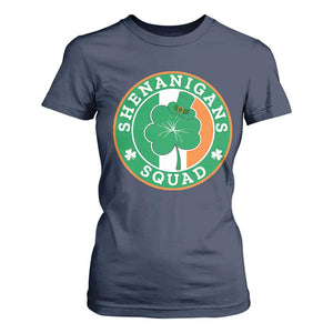 St Patrick's Day T Shirt For Women Shenanigans Squad Funny Matching Group TS09 Navy Print Your Wear