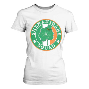 St Patrick's Day T Shirt For Women Shenanigans Squad Funny Matching Group TS09 White Print Your Wear
