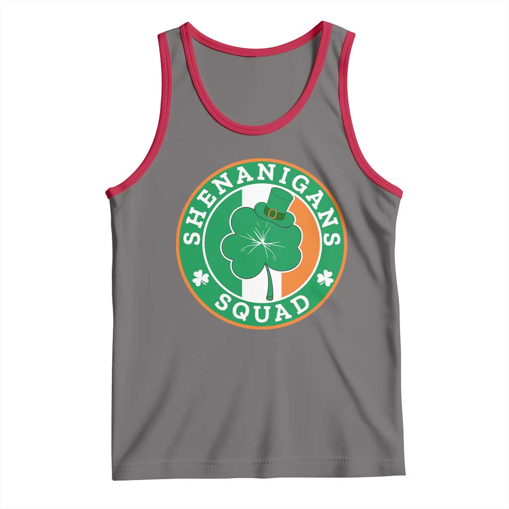 St Patrick's Day Tank Top Shenanigans Squad Funny Matching Group TS09 Deep Heather Red Print Your Wear