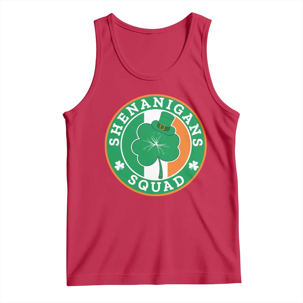 St Patrick's Day Tank Top Shenanigans Squad Funny Matching Group TS09 Red Print Your Wear