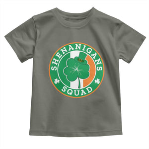 St Patrick's Day Toddler T Shirt Shenanigans Squad Funny Matching Group TS09 Military Green Print Your Wear